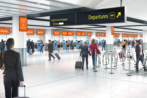 EasyJet went from 37 check-in desks at Gatwick to 28 automated kiosks.